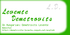levente demetrovits business card